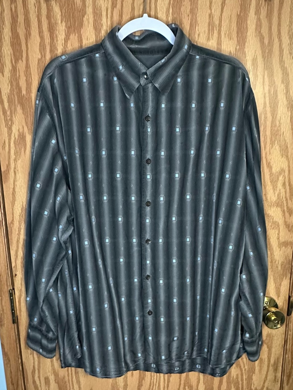 Men's Tommy Bahama Silk & Cotton Blend Ling Sleeve Button Down Shirt Southwest